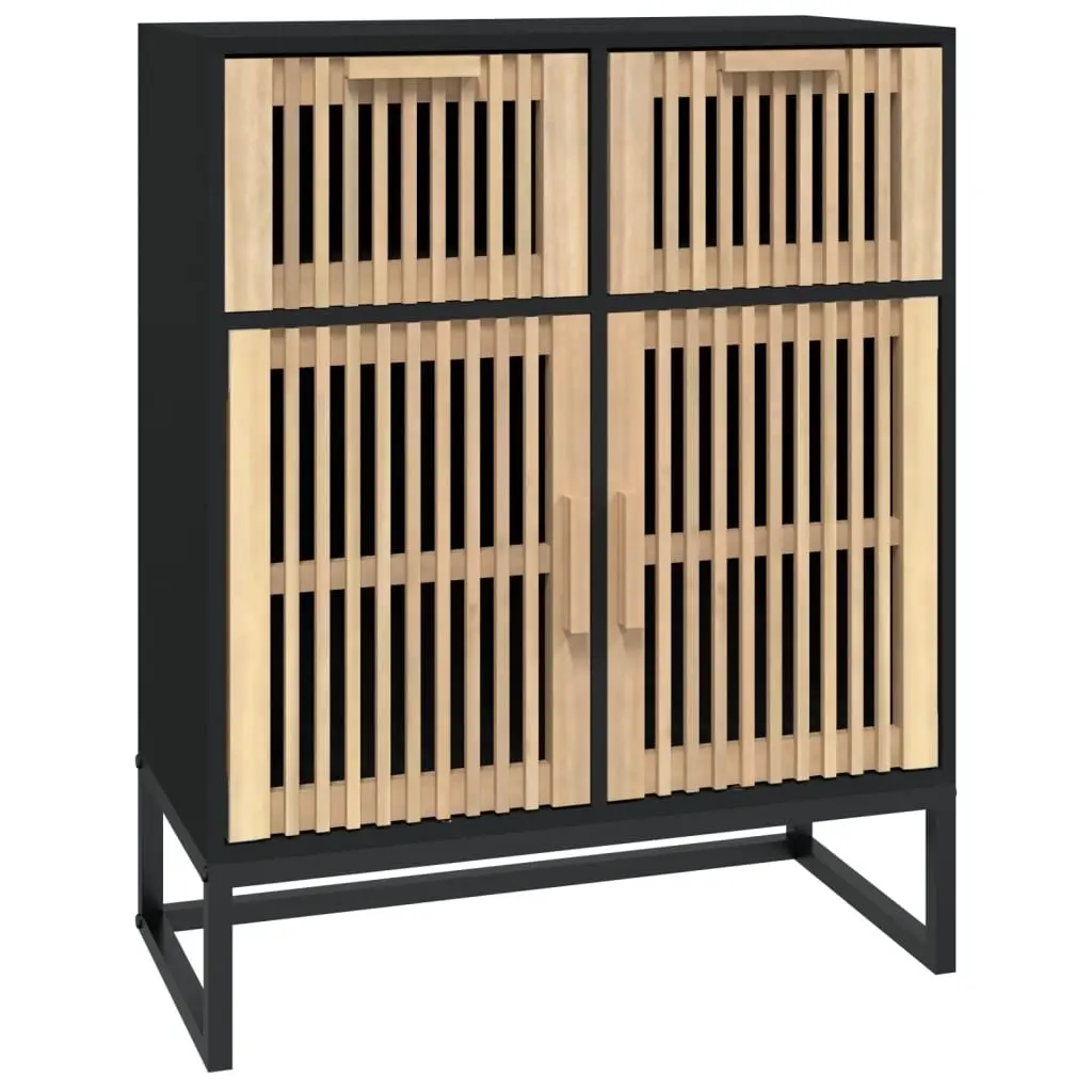 Sideboard Storage Cabinet Black 60x30x75cm Engineered Wood Doors Drawers