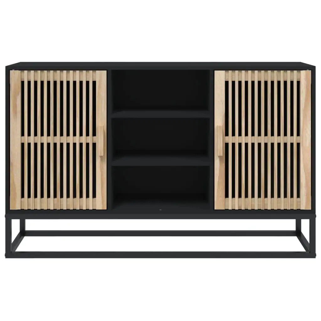 Sideboard Black 105x30x65 cm Storage Cabinet Engineered Wood Furniture Buffet