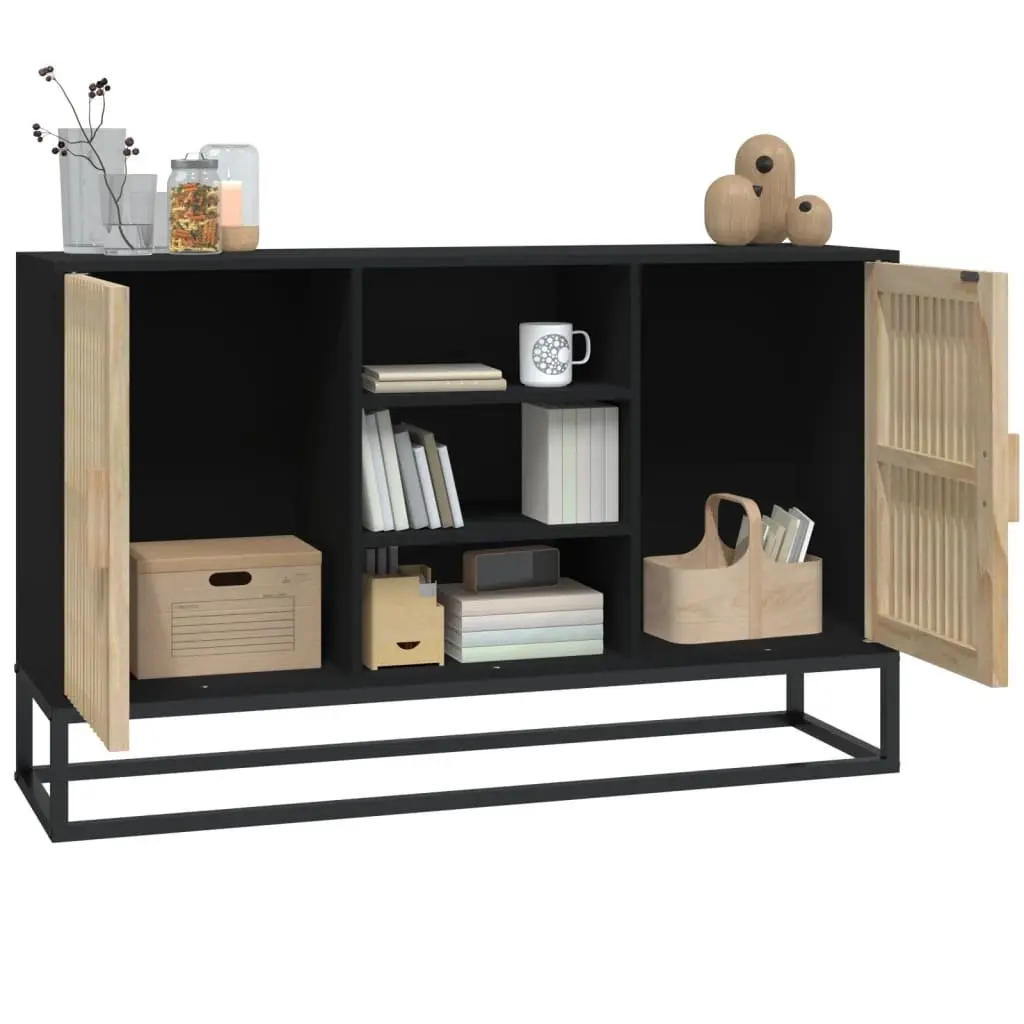 Sideboard Black 105x30x65 cm Storage Cabinet Engineered Wood Furniture Buffet
