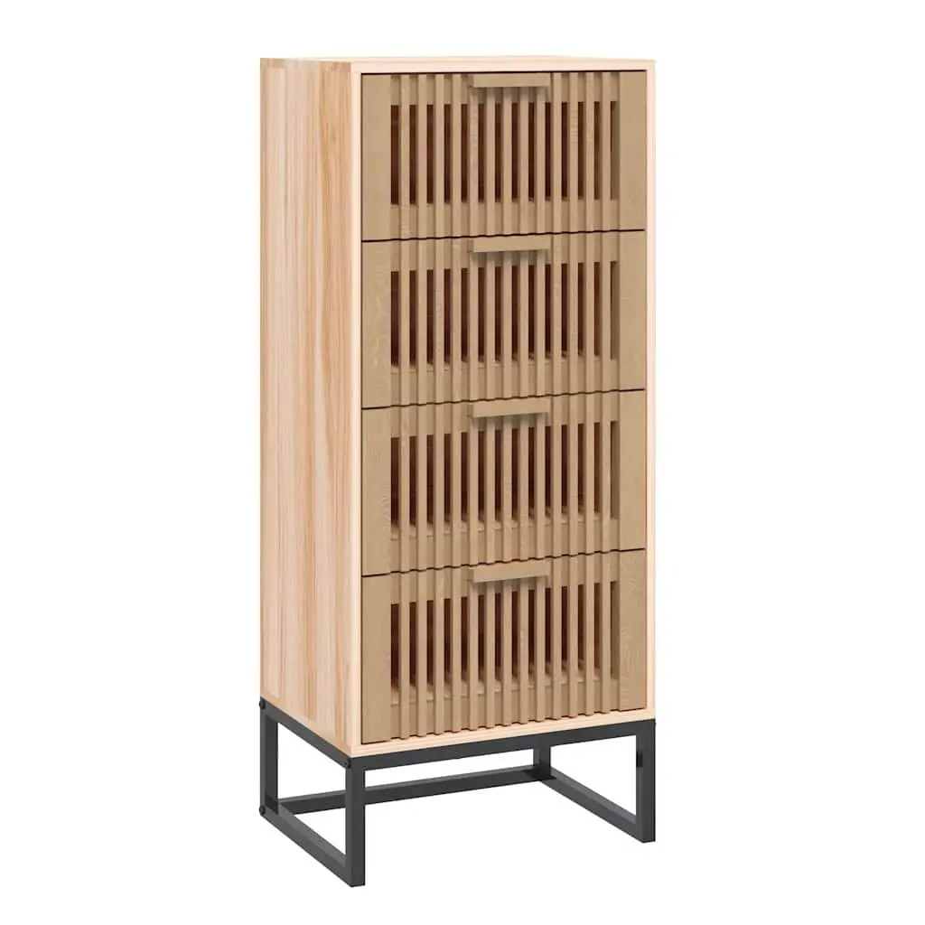 Highboard Engineered Wood Brown Tall Storage Cabinet with Drawers