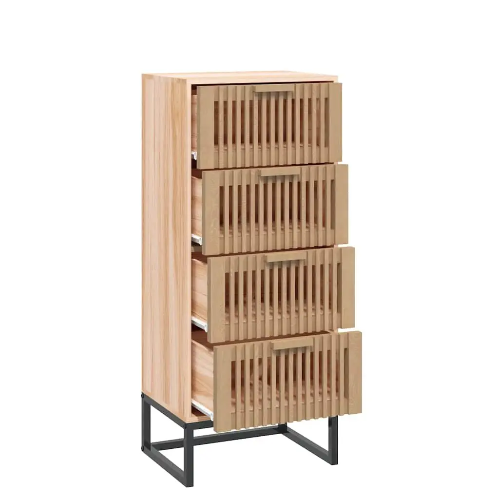 Highboard Engineered Wood Brown Tall Storage Cabinet with Drawers