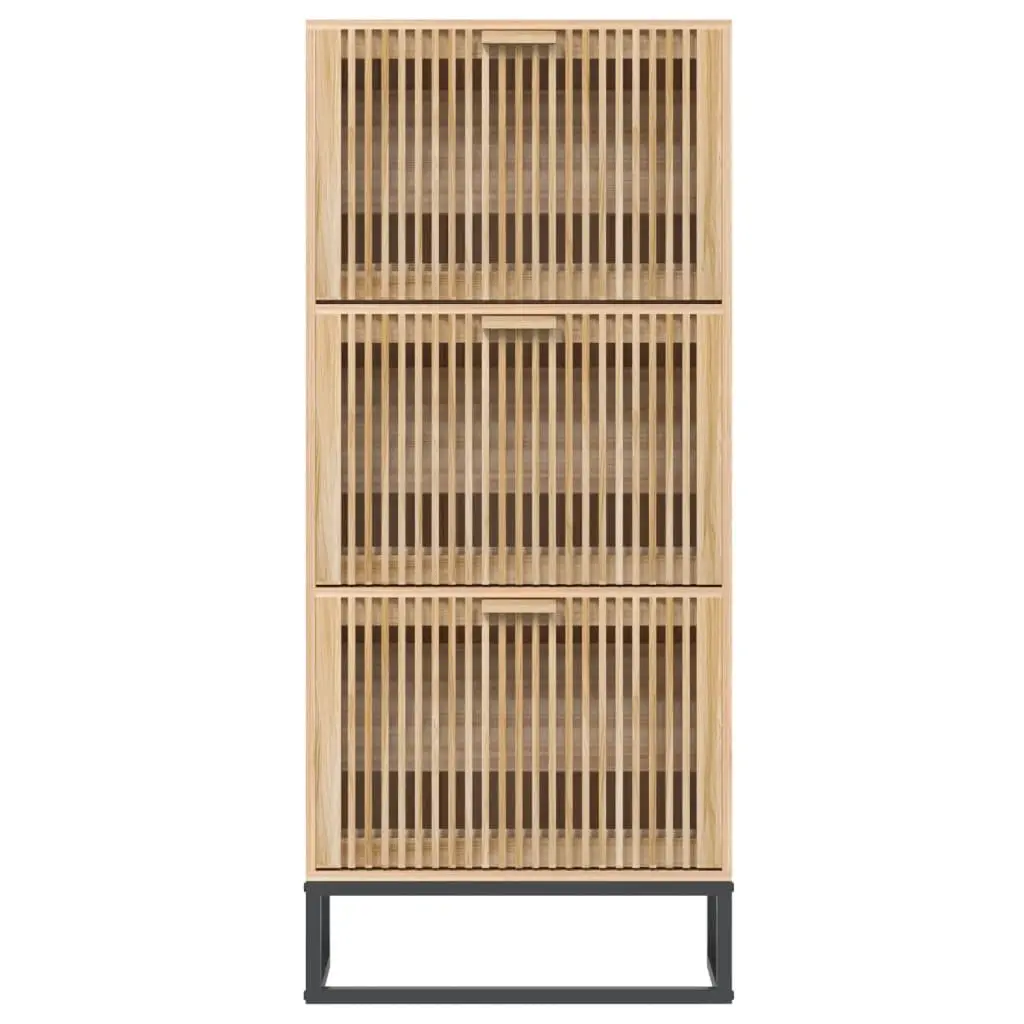 Shoe Cabinet 52x25x120cm Brown Engineered Wood Cupboard Organiser Storage Unit