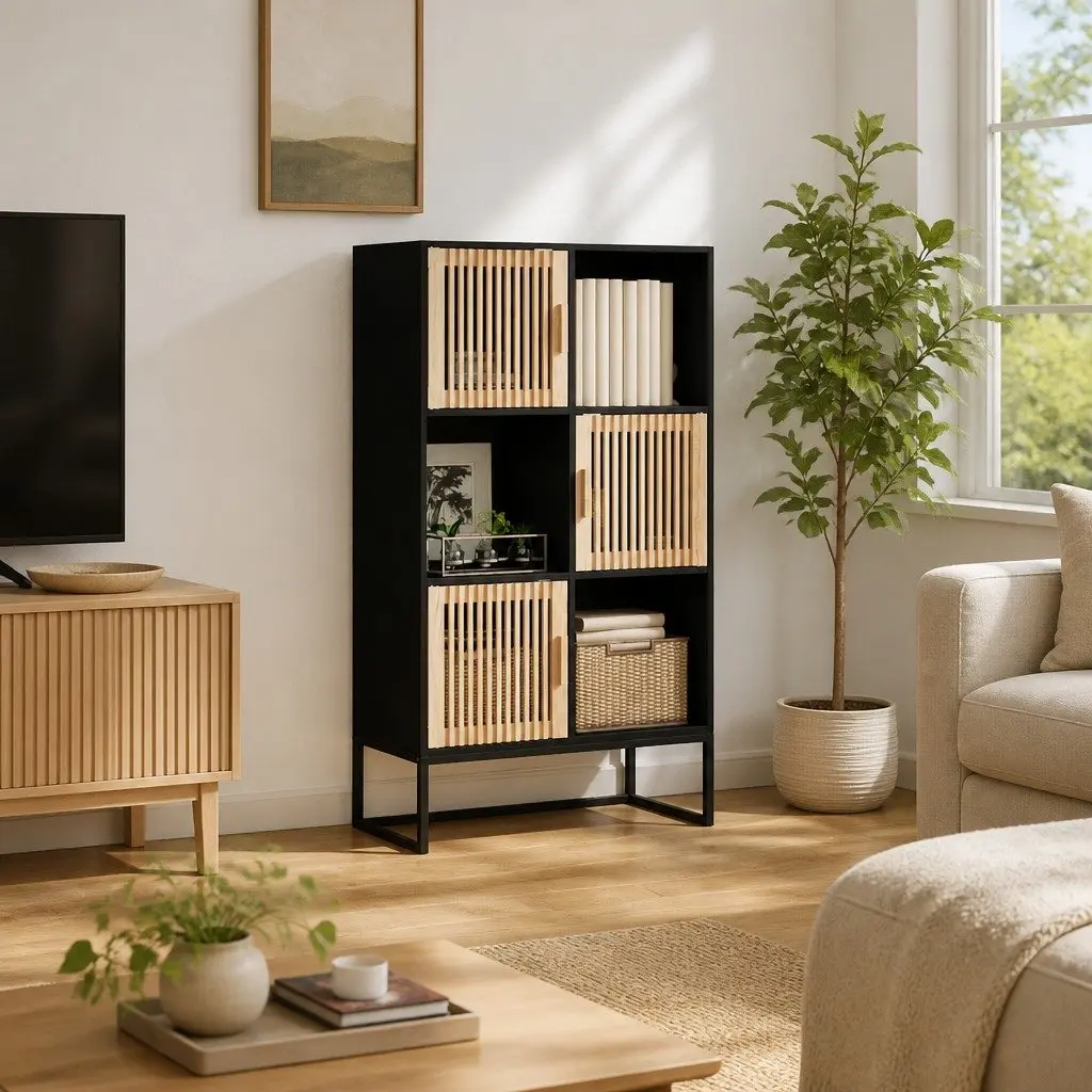Storage Highboard Cabinet Engineered Wood Black 70x35x125cm