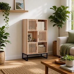 Functional Highboard Storage Cabinet 70x35x125cm Brown