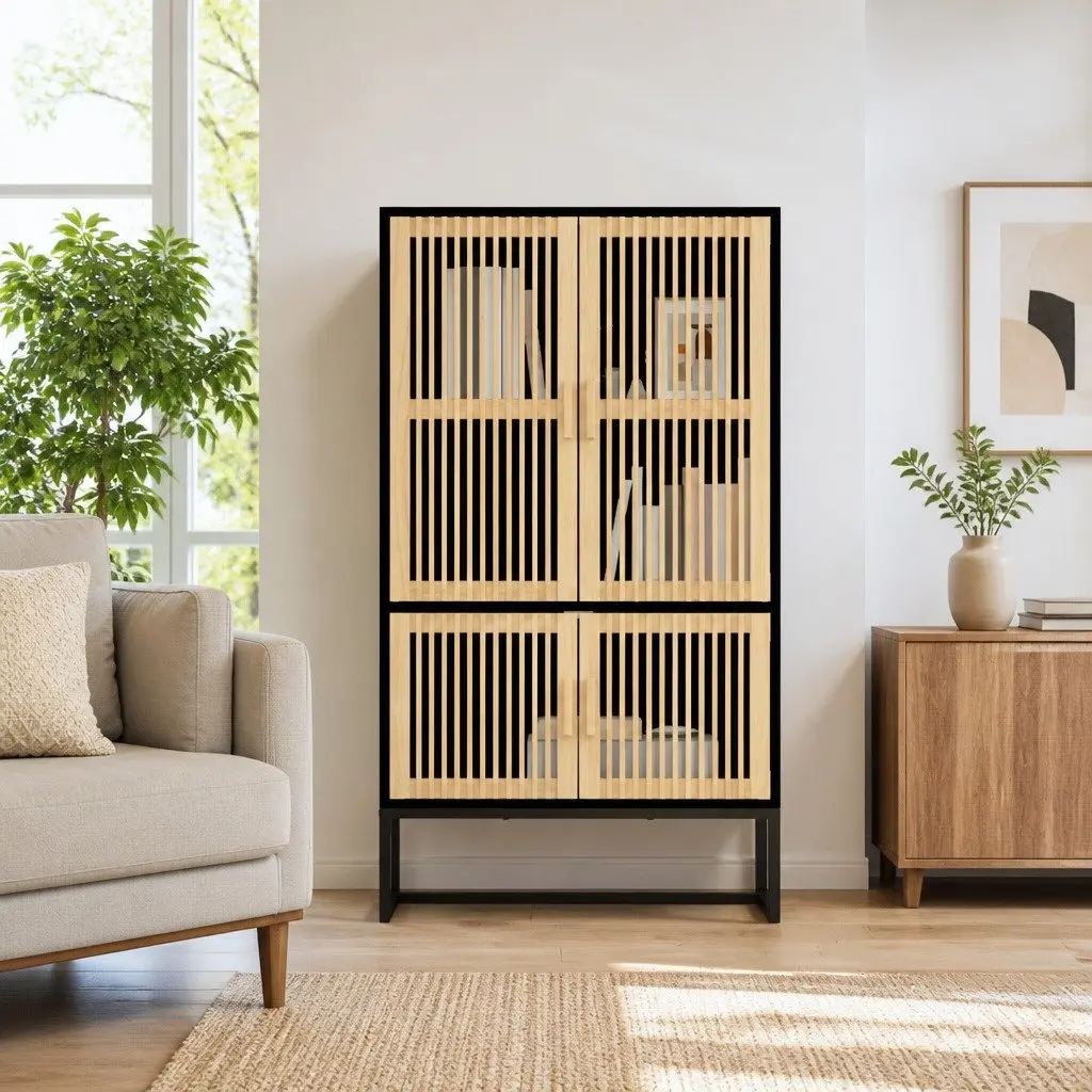 Storage Cabinet Highboard Engineered Wood 70x35x125 cm Black