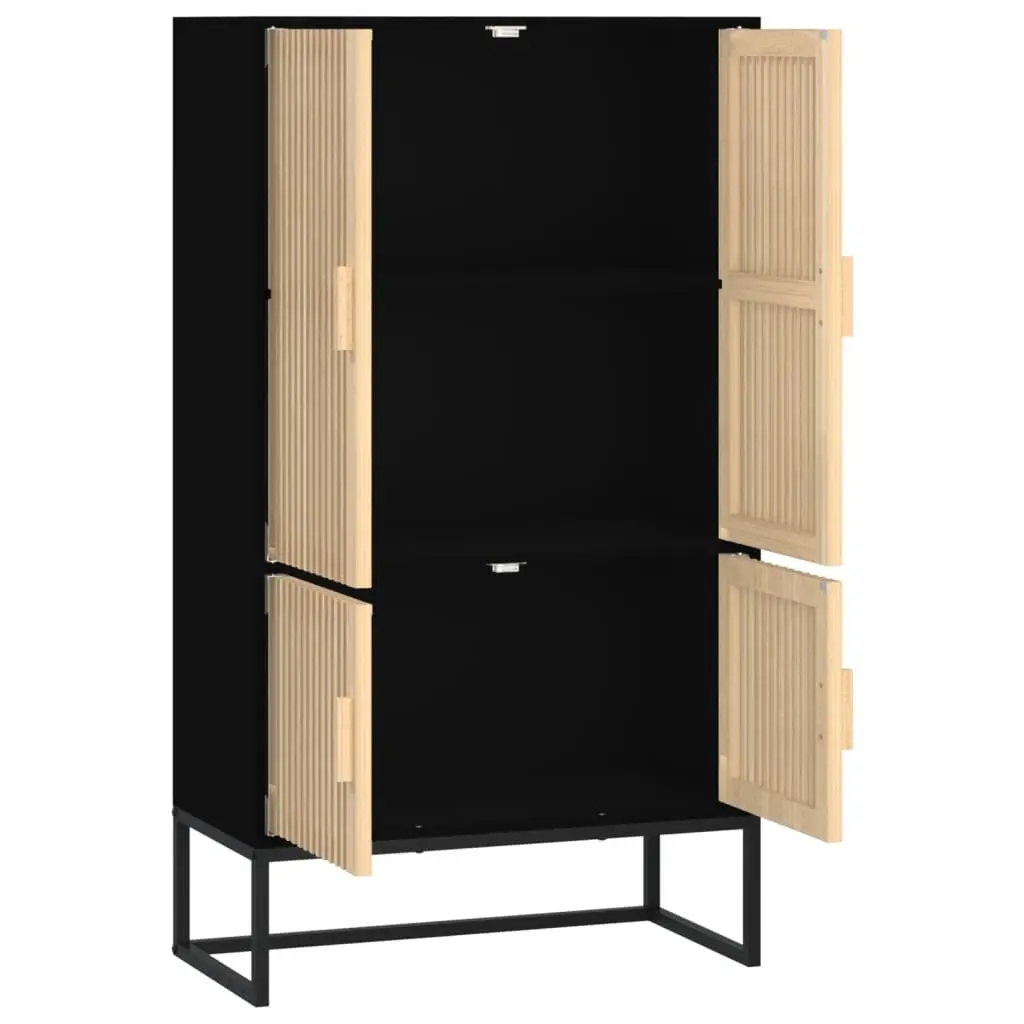 Storage Cabinet Highboard Engineered Wood 70x35x125 cm Black