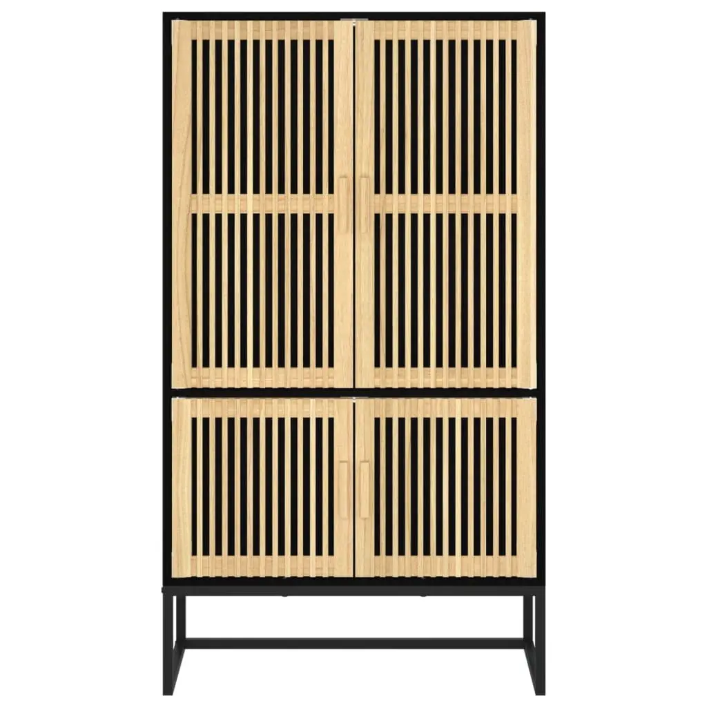 Storage Cabinet Highboard Engineered Wood 70x35x125 cm Black