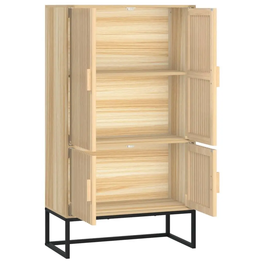 Storage Highboard Cabinet 70x35x125cm Brown Engineered Wood Scandinavian Style