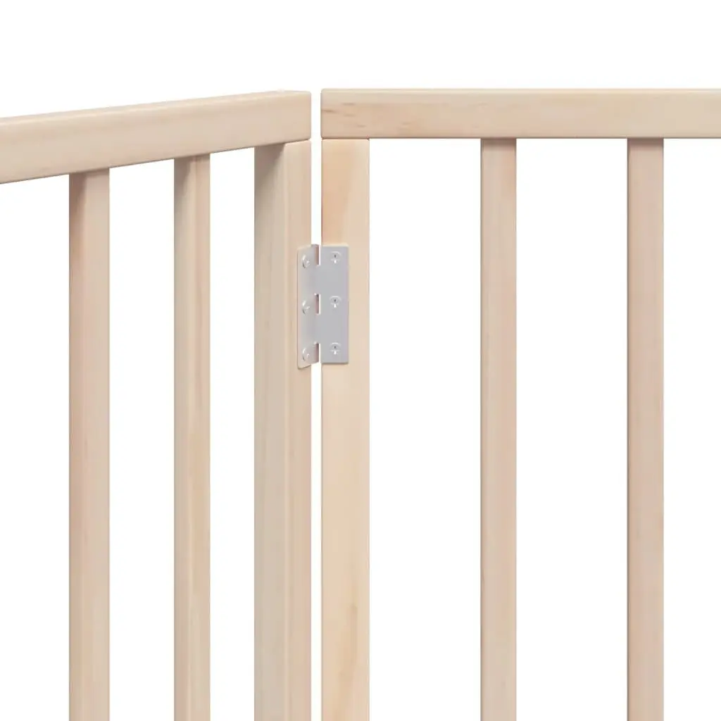 Dog Gate Foldable Poplar Wood 3 Panels 150cm Brown