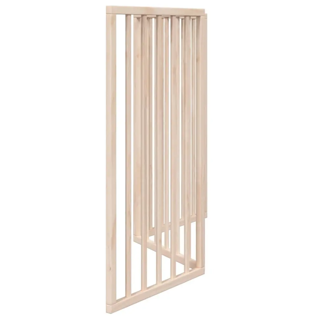 Dog Gate Foldable Poplar Wood 150cm Brown 3 Panels Pet Safety Barrier
