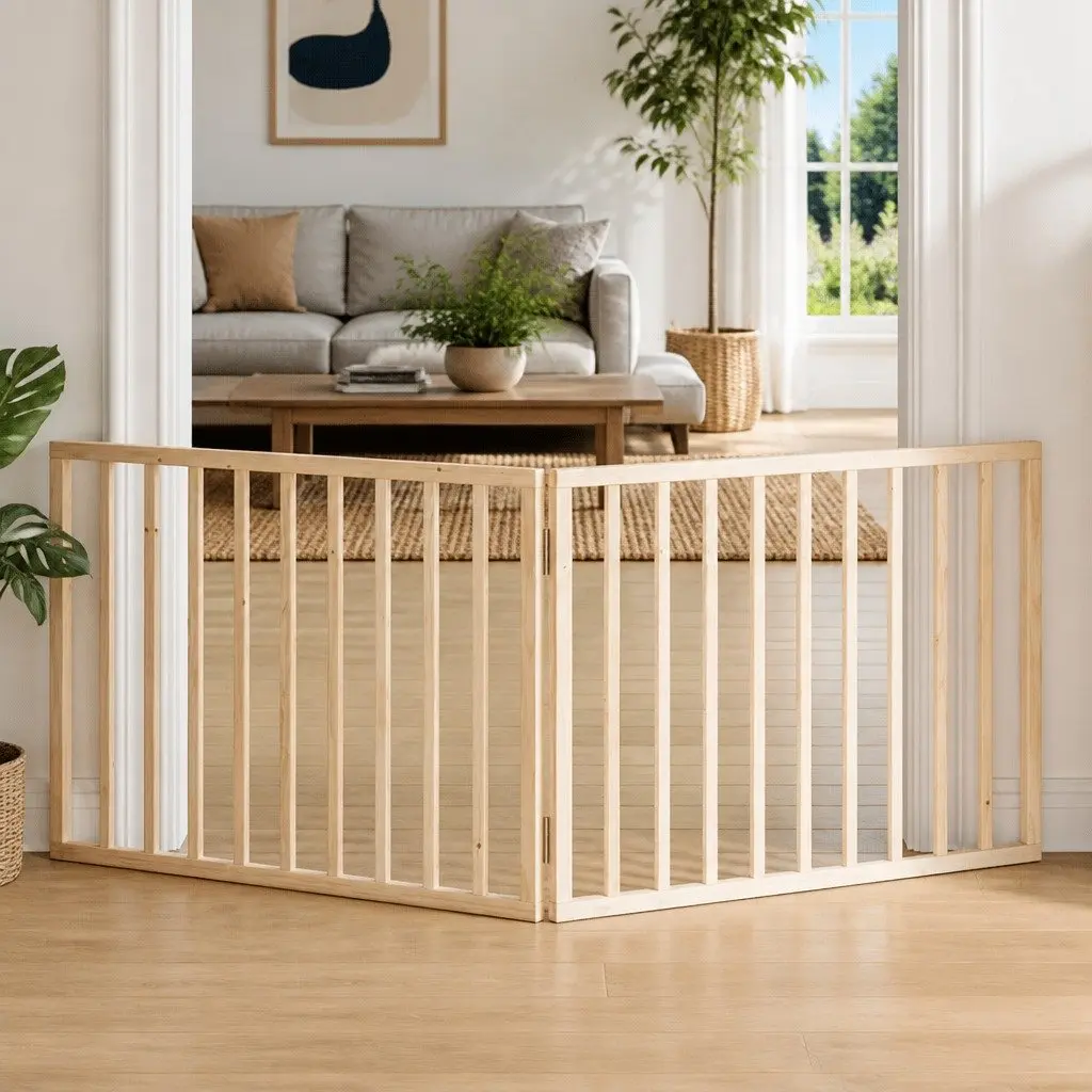 160cm Foldable Dog Gate with 2 Panels