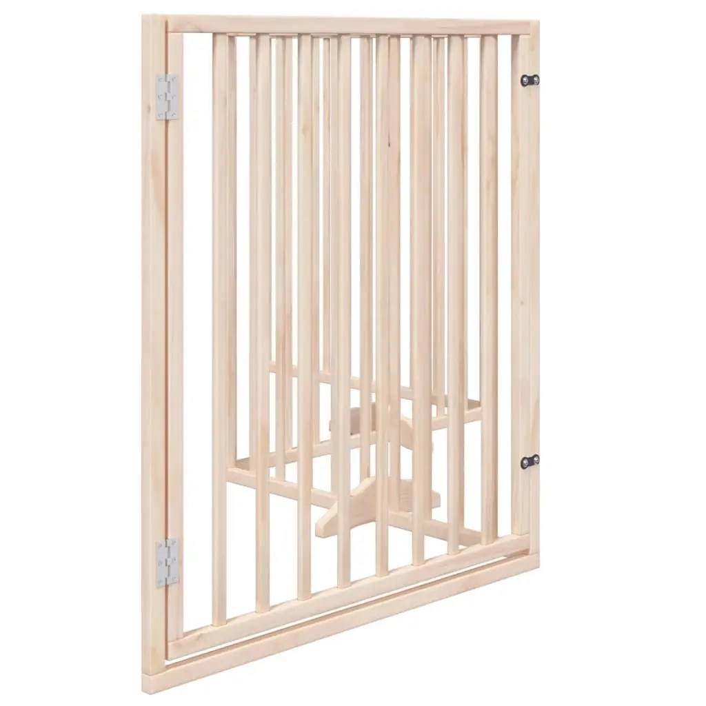 Dog Gate Foldable 4 Panels 320cm Poplar Wood Pet Safety Barrier Door Enclosure
