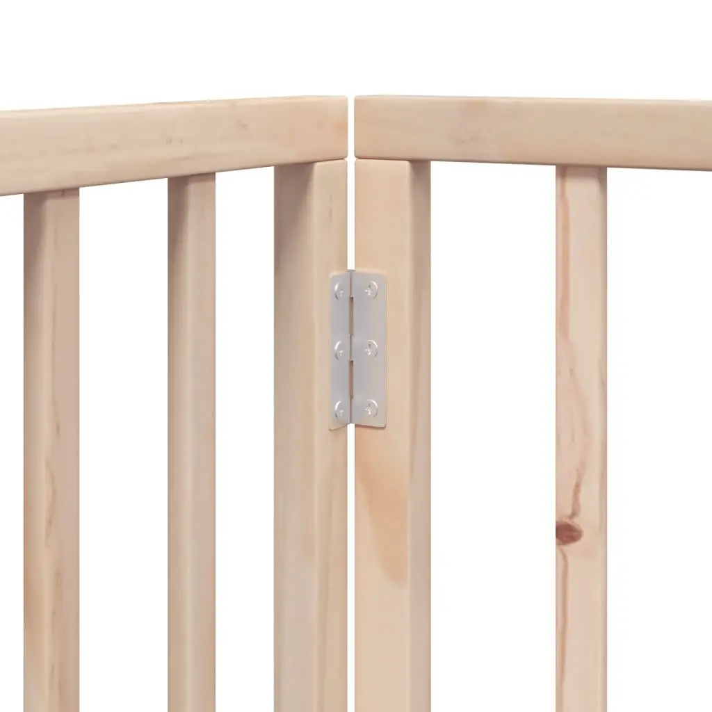 Dog Gate Foldable 4 Panels 320cm Poplar Wood Pet Safety Barrier Door Enclosure