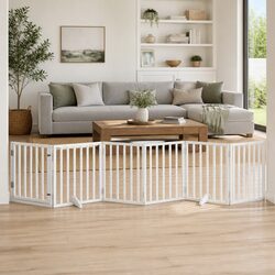 Flexible 6-Panel Dog Gate for Indoor Use