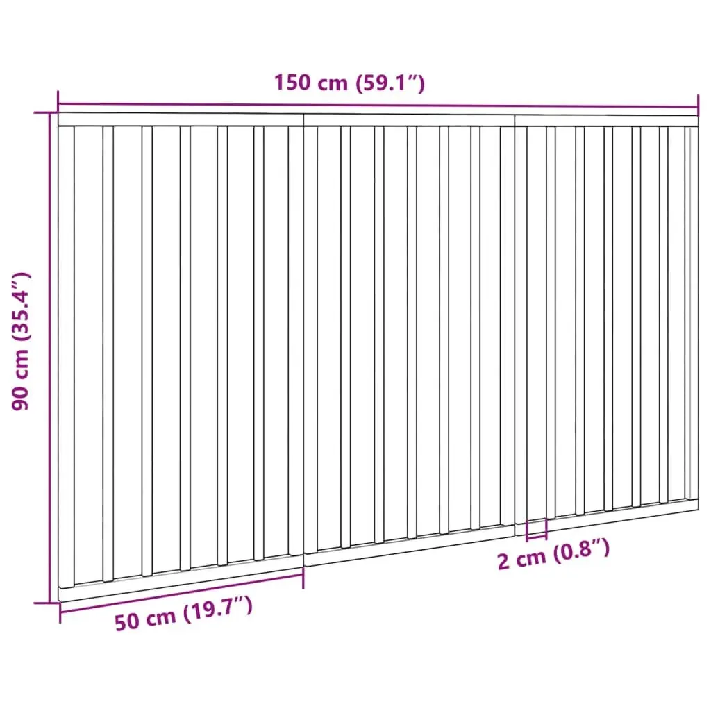 Dog Gate Foldable 3 Panels Poplar Wood 150cm White