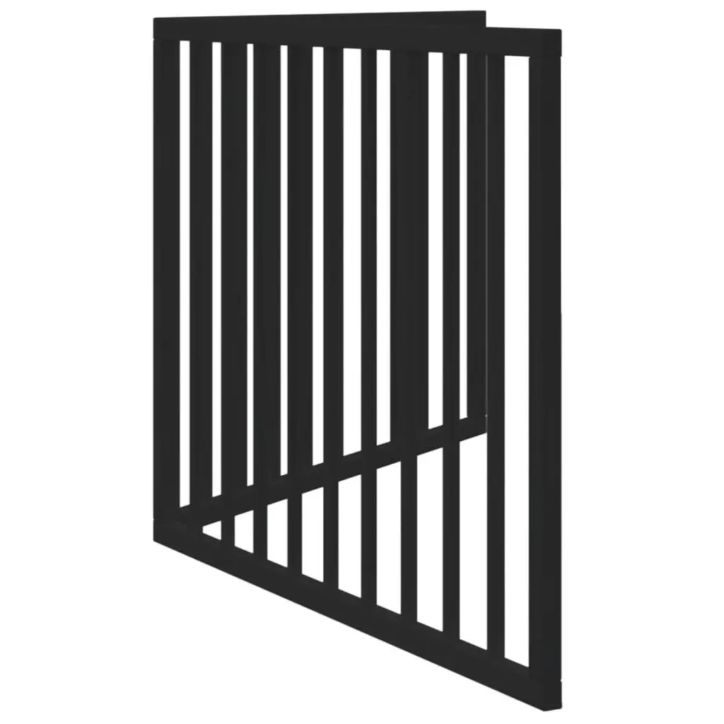 Dog Gate Foldable 2 Panels Poplar Wood 160cm Black