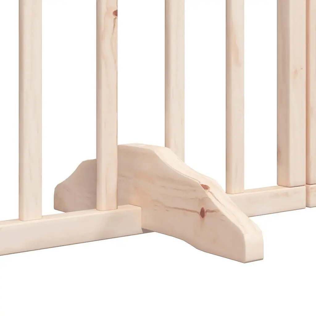 Dog Gate Foldable 6 Panels 300cm Poplar Wood Pet Safety Barrier with Door Lock