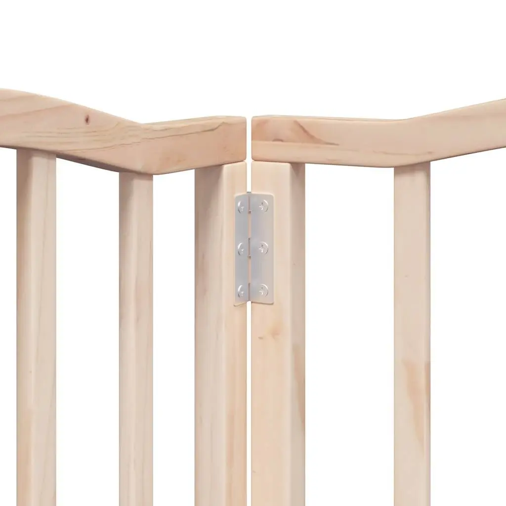 Dog Gate Foldable 6 Panels 300cm Poplar Wood Pet Safety Barrier with Door Lock
