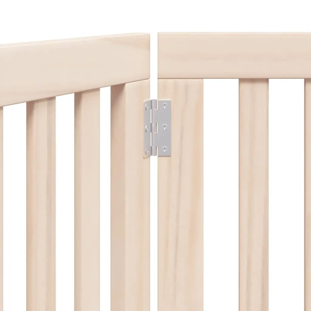 Pet Safety Barrier Foldable 3 Panel Dog Gate 150 cm Brown Poplar Wood
