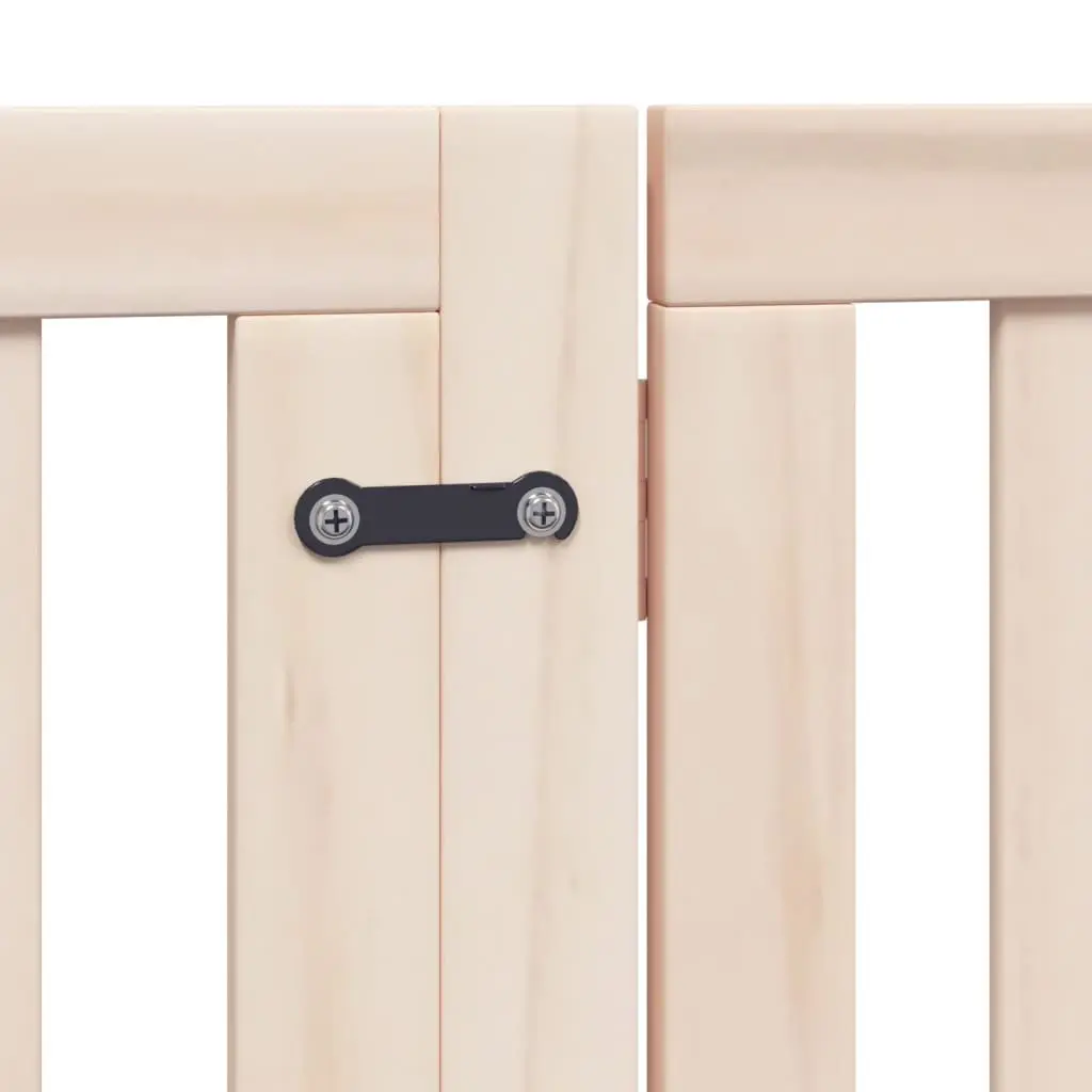 Dog Gate Foldable 4 Panels 320cm Poplar Wood Pet Safety Barrier Door Lock