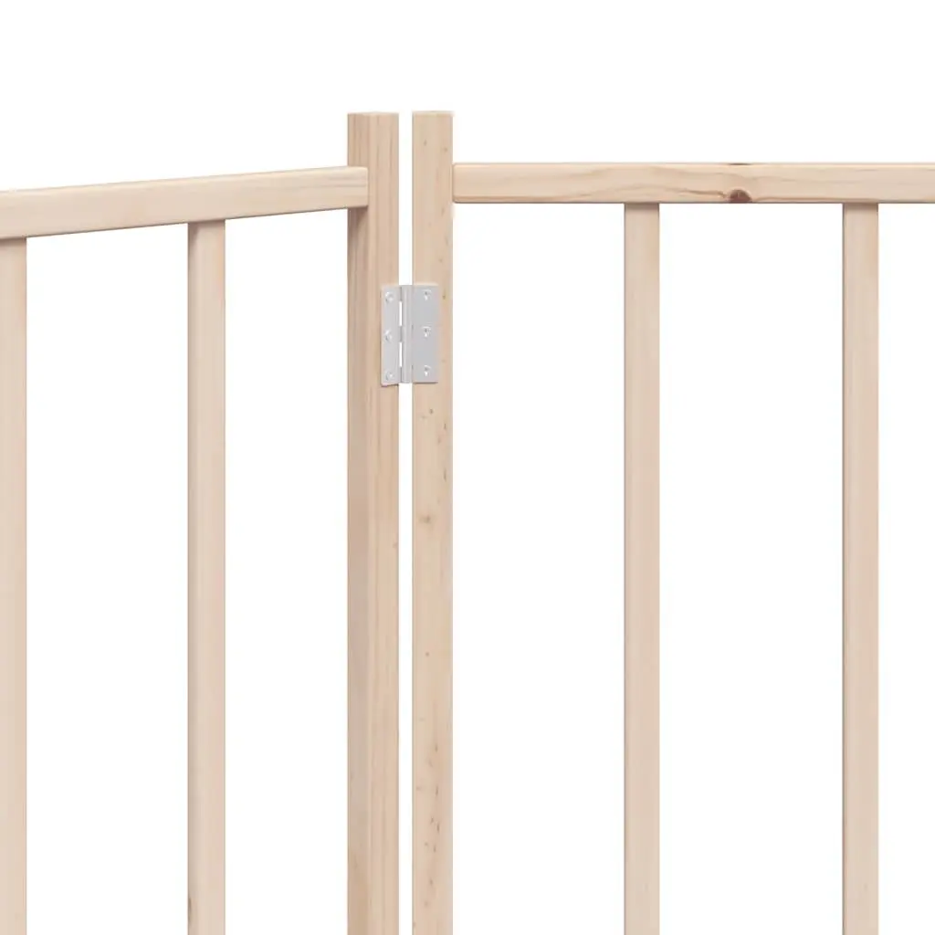 Dog Gate Foldable 3 Panels 150 cm Solid Wood Fir Pet Safety Barrier