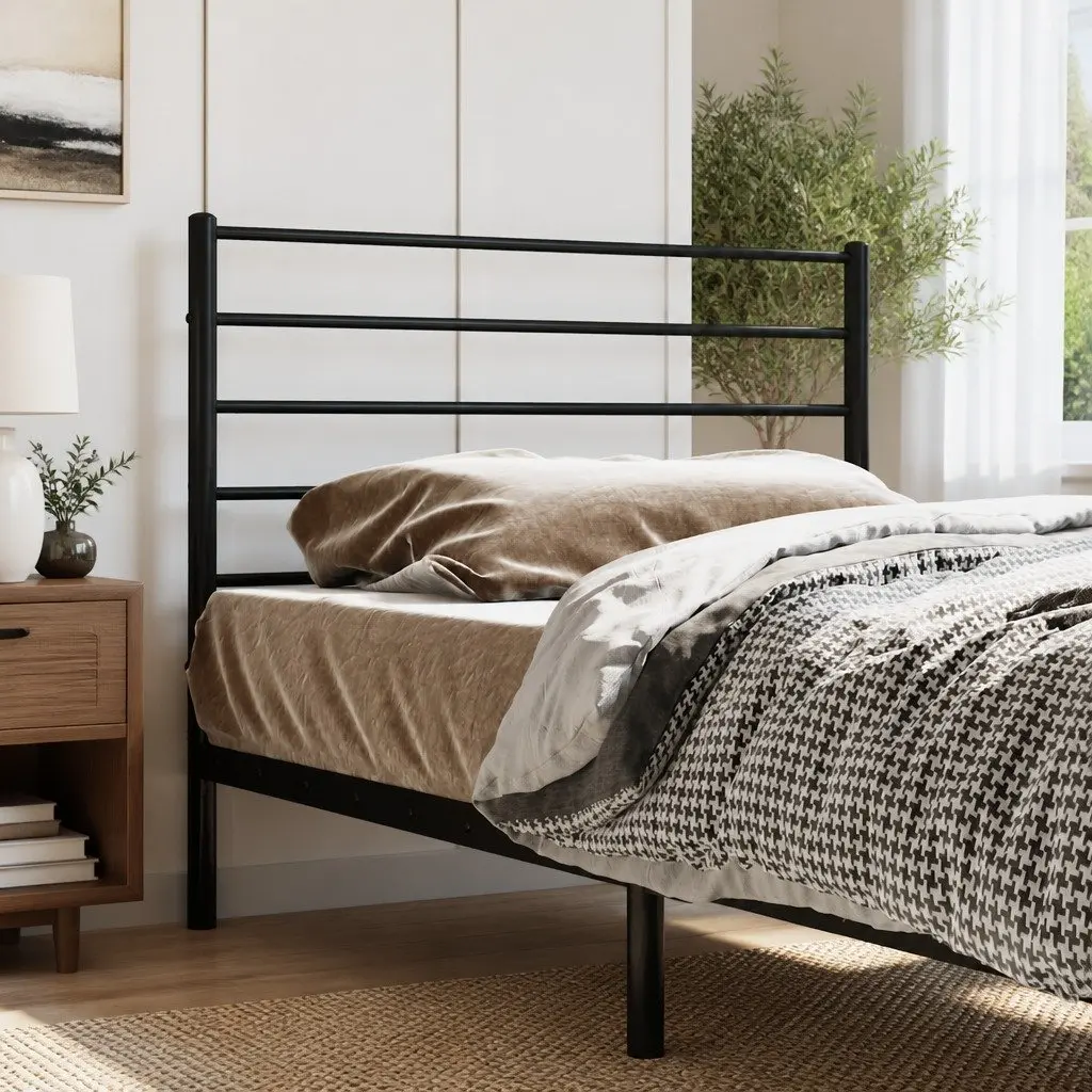 90 cm Black Metal Headboard for Beds