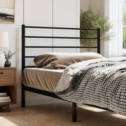 Practical 90 cm Black Metal Headboard for Beds