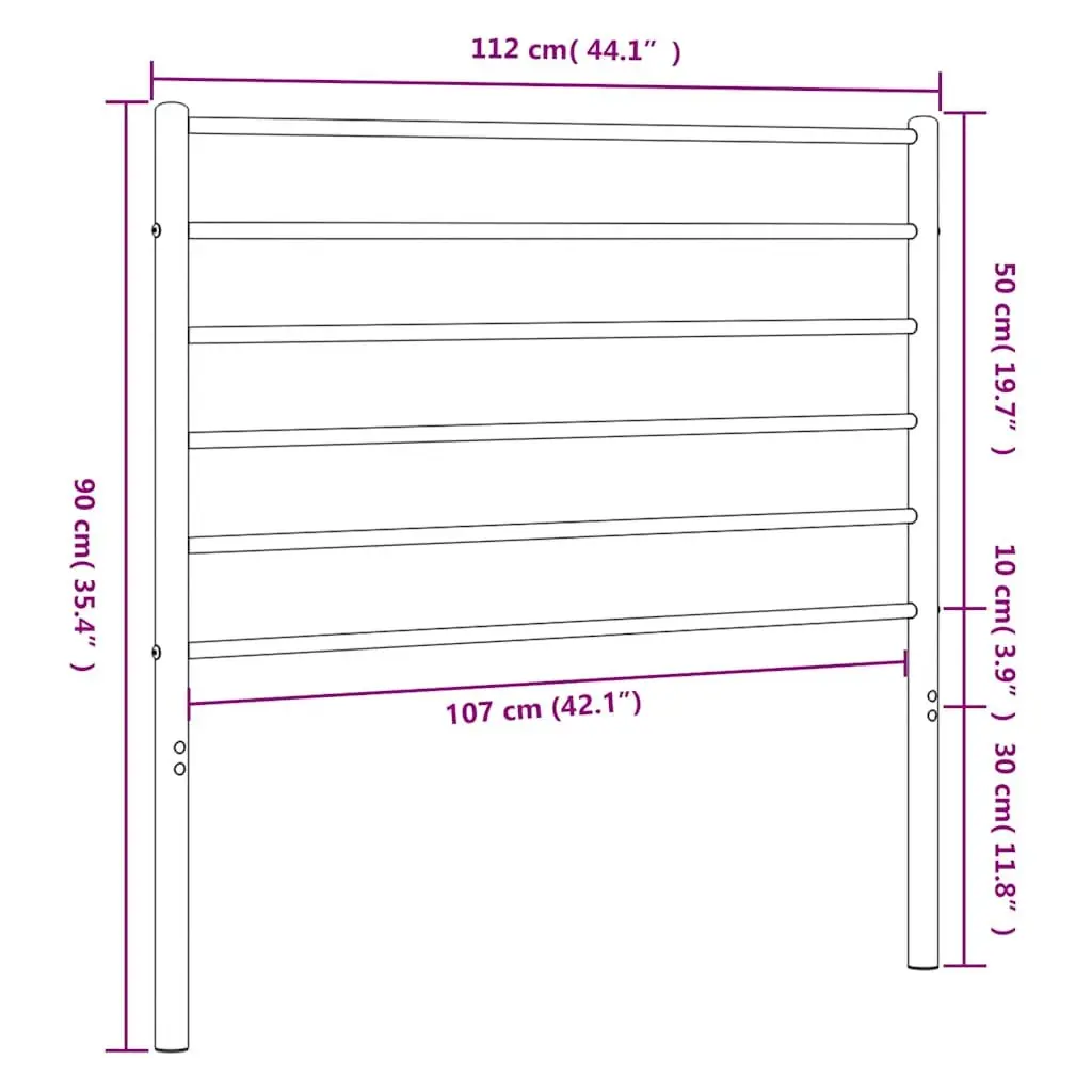 Black Metal Headboard 107cm for Home Use