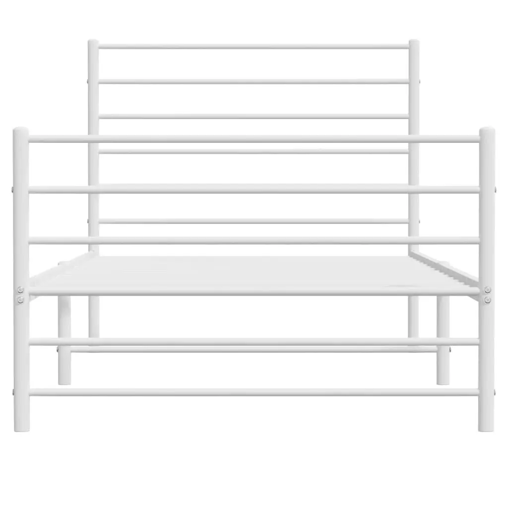 King Single Metal Bed Frame 107x203 cm White