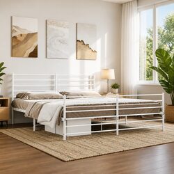 Practical Metal Bed Frame for King Size Mattresses 183x203 cm