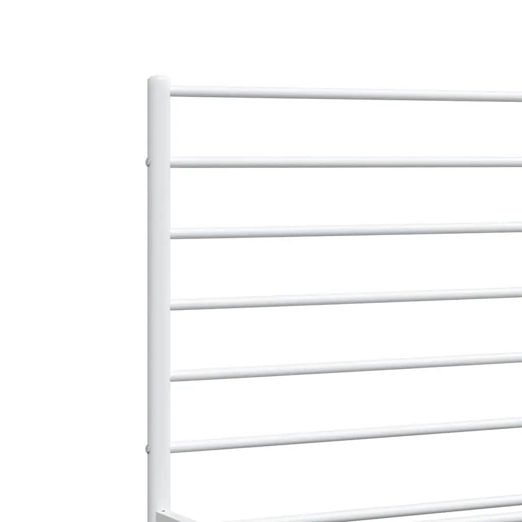 Metal Bed Frame King Size 183x203 cm Powder-coated Steel White