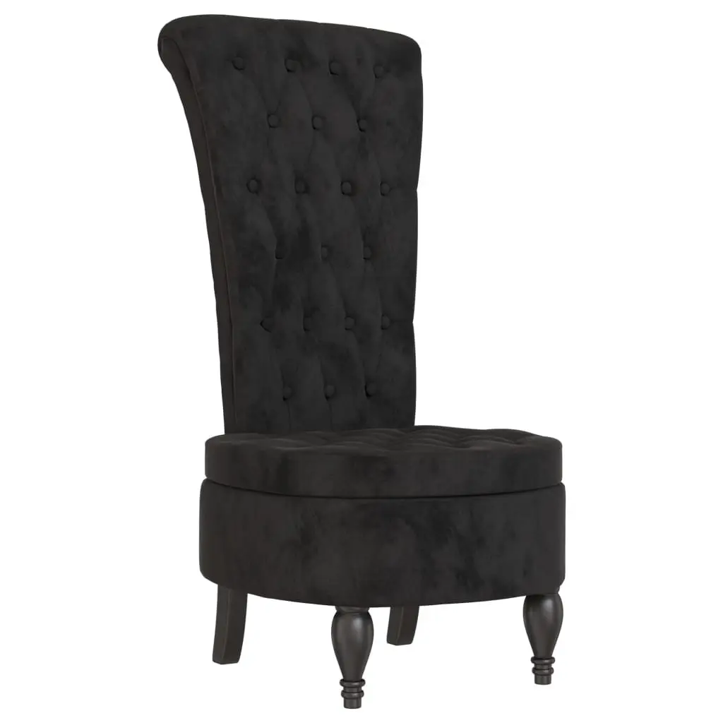 High Back Chair Velvet Black