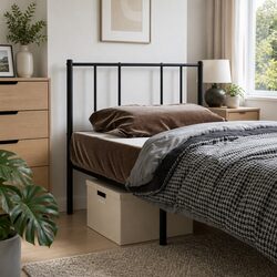 Functional 90cm Black Metal Headboard for Home Comfort