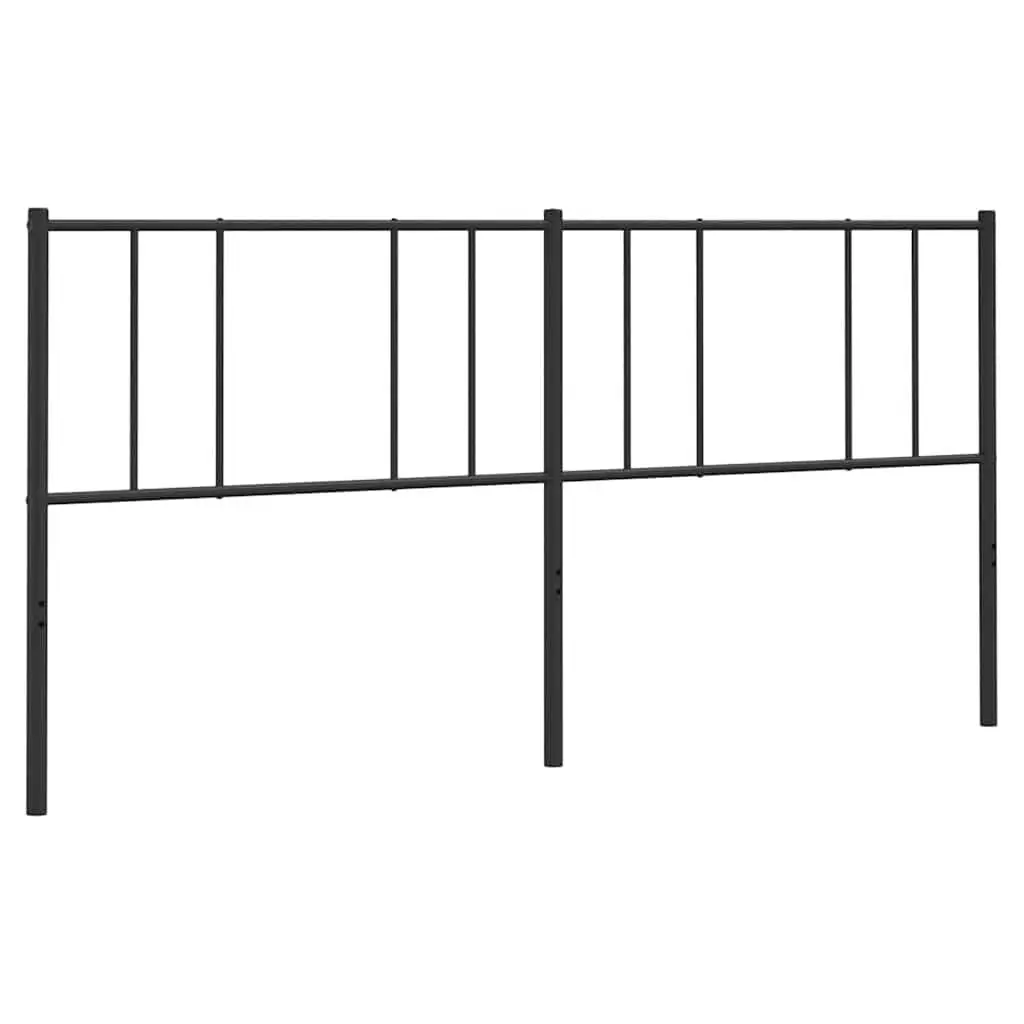 Metal Headboard Powder-Coated Steel Black 180cm Bedroom Bed Frame Backrest Support