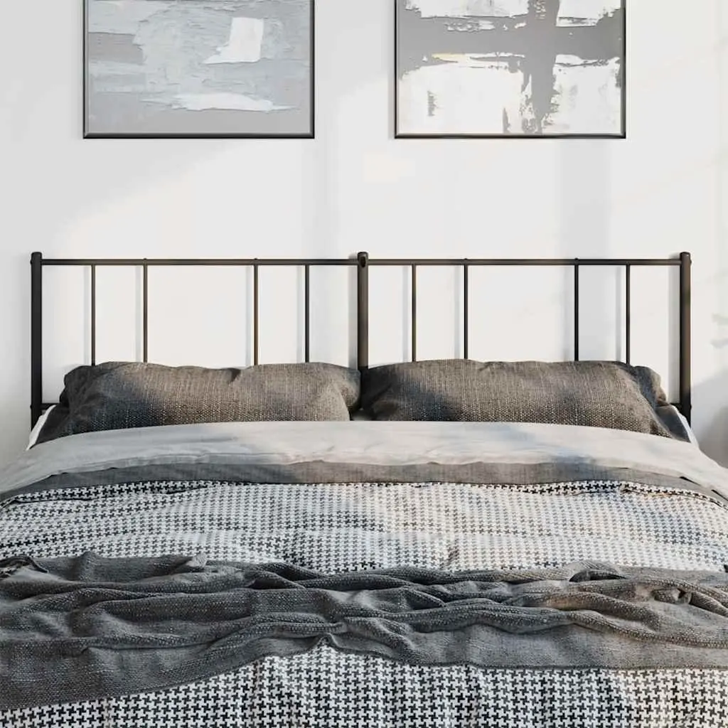 Metal Headboard Powder-Coated Steel Black 180cm Bedroom Bed Frame Backrest Support