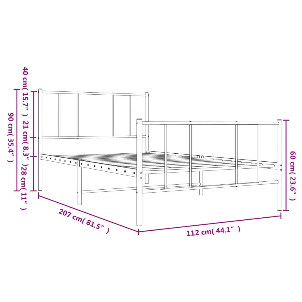 King Single Bed Frame 107x203 cm with Storage