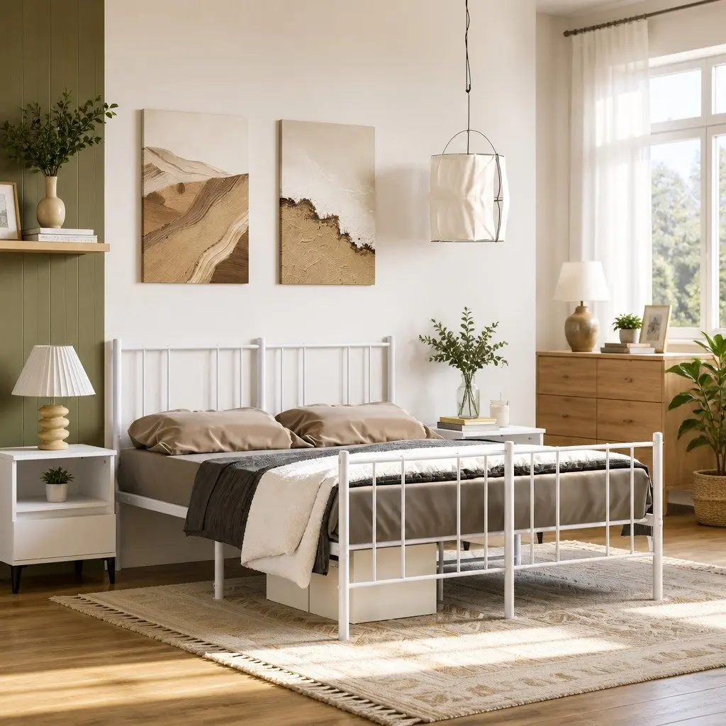 White Metal Bed Frame for Any Bedroom