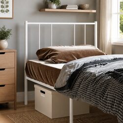 Functional 90cm White Metal Headboard for Any Room