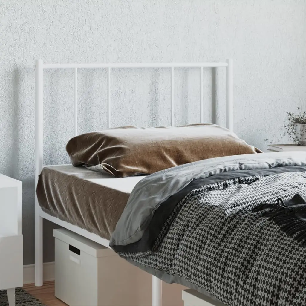 Metal Headboard 90cm White Bedroom Bed Header Powder Coated Steel Frame