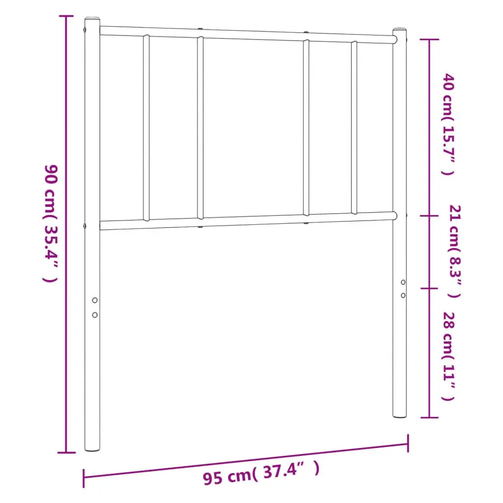 Metal Headboard 90cm White Bedroom Bed Header Powder Coated Steel Frame