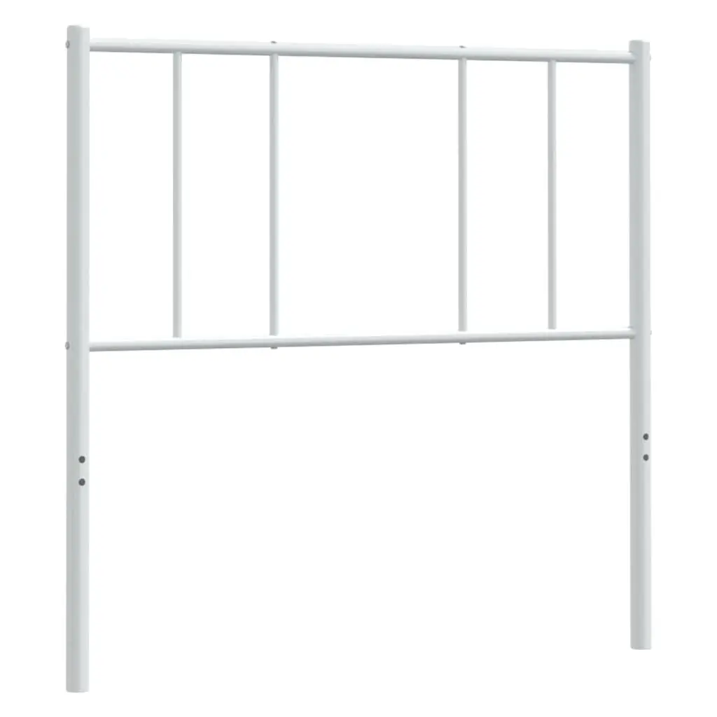 White Metal Headboard 107cm Powder Coated Steel Frame for Bed Support