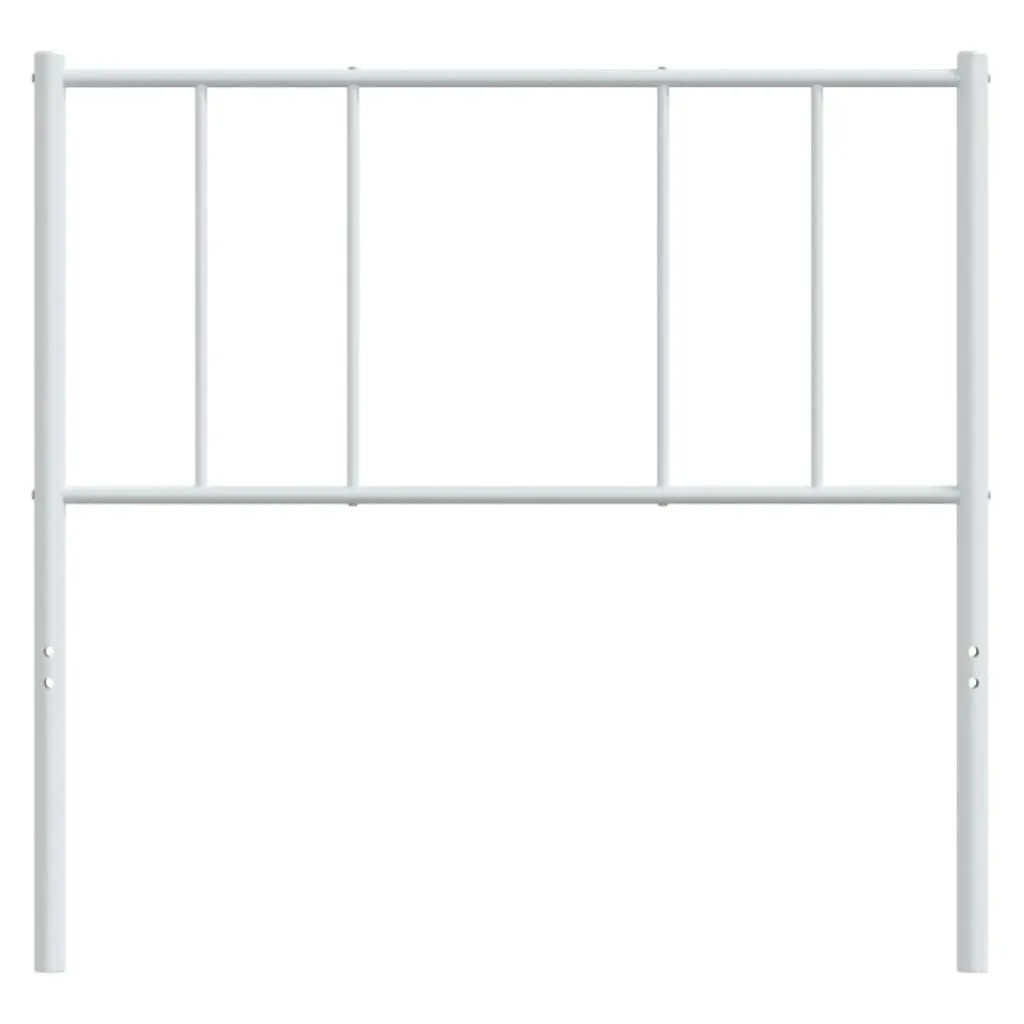 White Metal Headboard 107cm Powder Coated Steel Frame for Bed Support