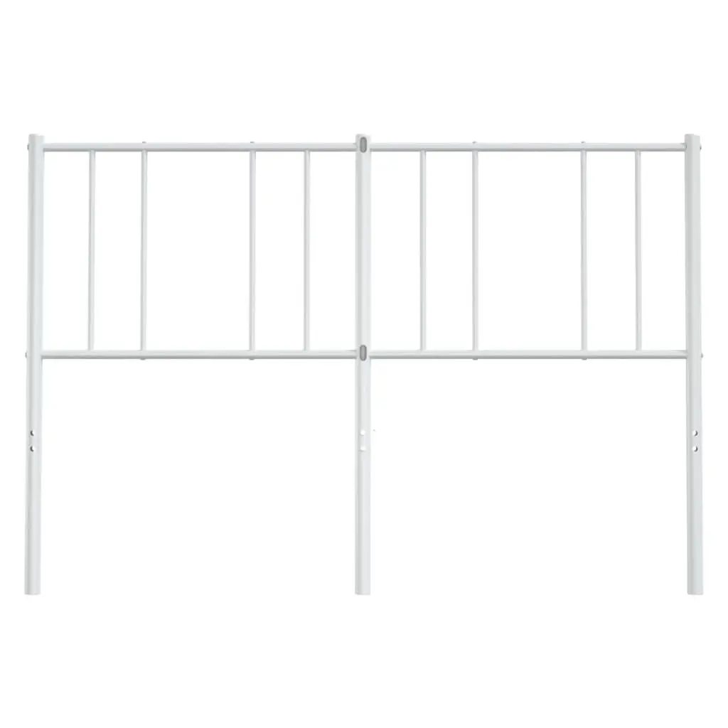 White Metal Headboard 135cm Sturdy Steel Construction for Bedroom Bed Frame