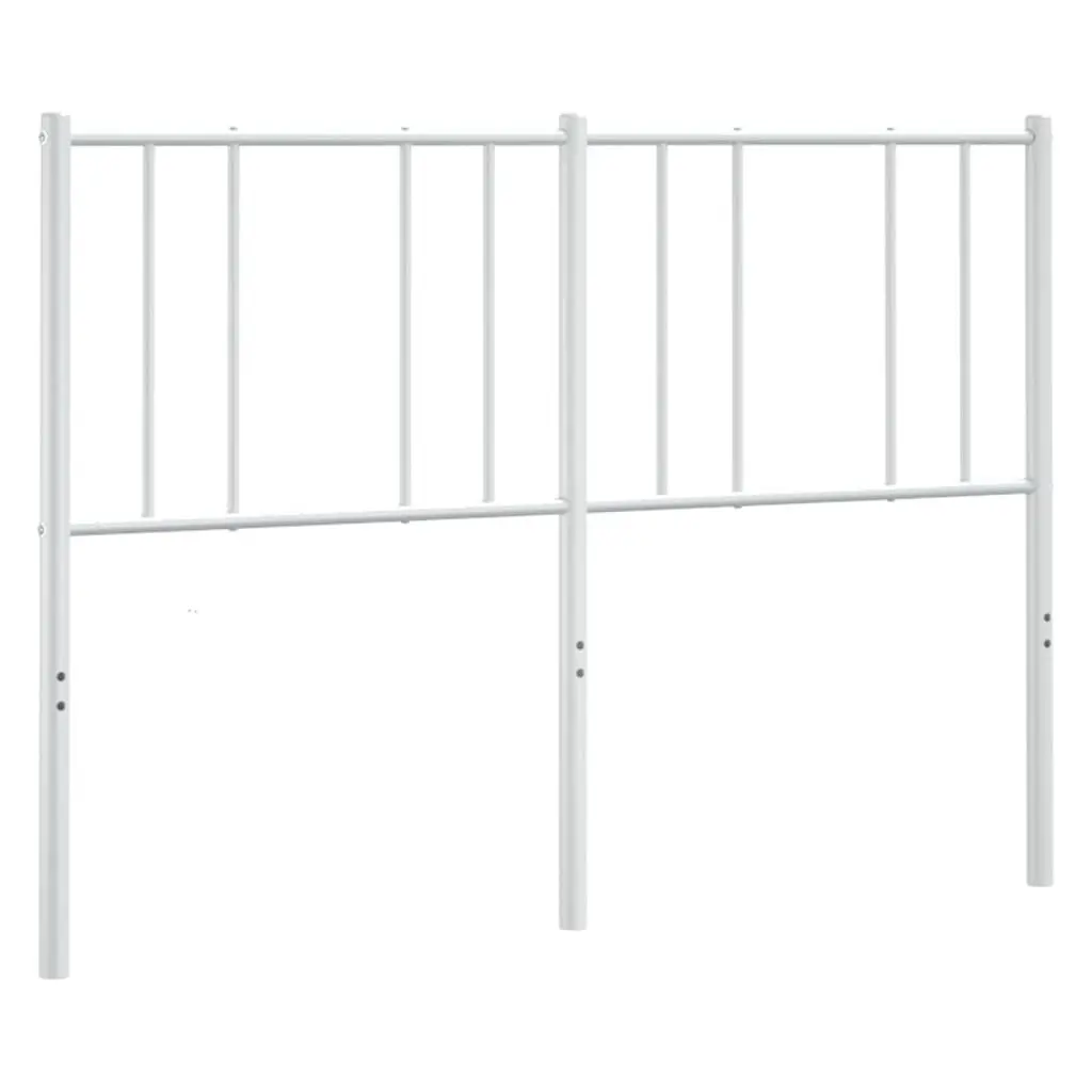 White Metal Headboard 135cm Sturdy Steel Construction for Bedroom Bed Frame
