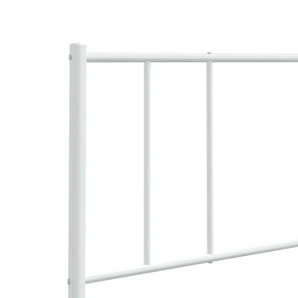 White Metal Headboard 135cm Sturdy Steel Construction for Bedroom Bed Frame