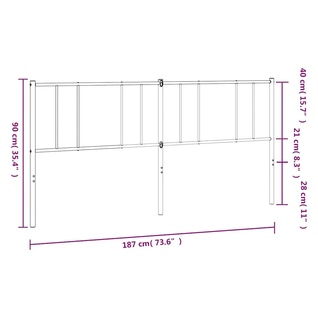 Metal Headboard White 180cm Bedroom Bed Frame Head Support Stylish Design