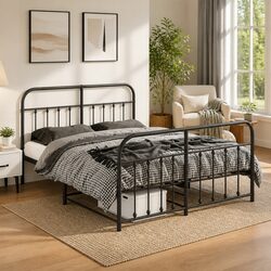 Functional Metal Bed Frame 135x190 cm for Everyday Use