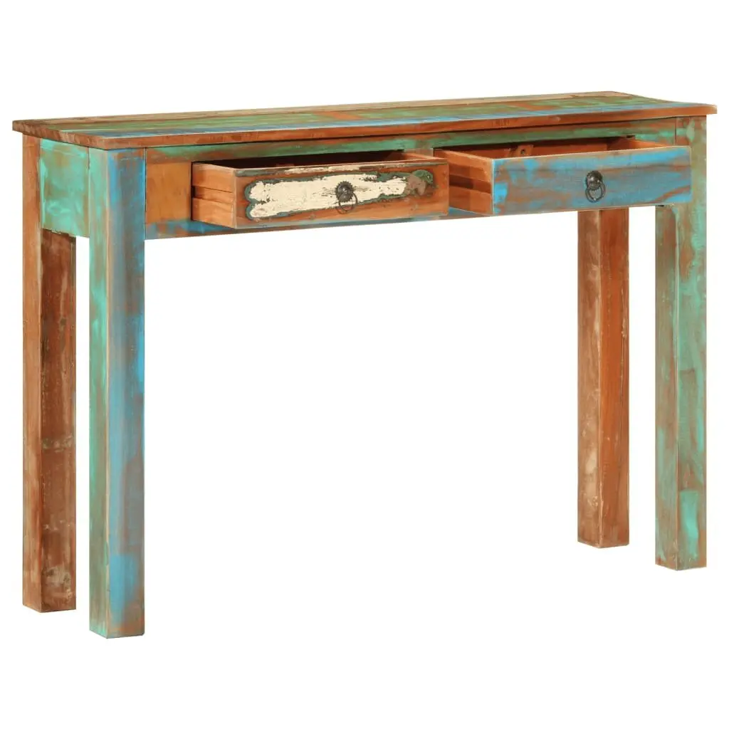 Console Table Solid Reclaimed Wood 110x30x75 cm Brown Handmade Storage Drawers