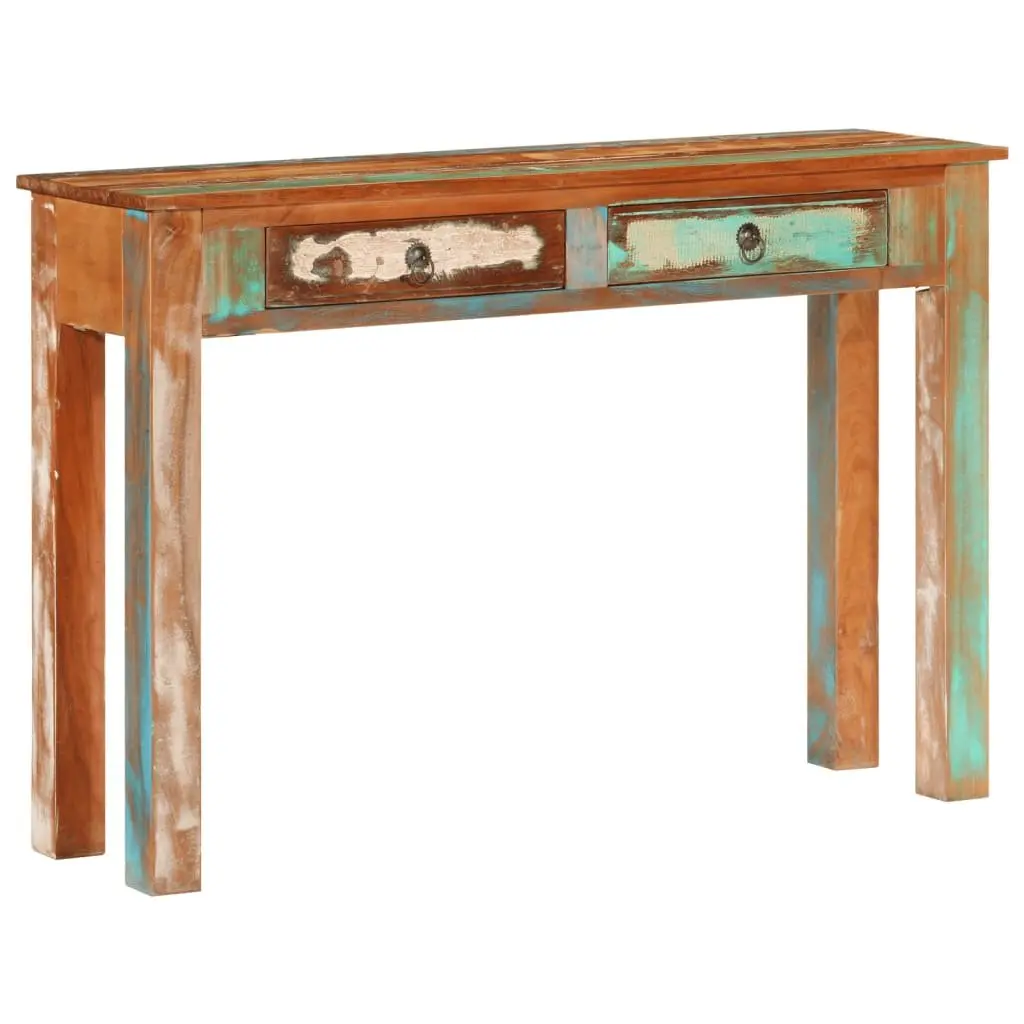 Console Table Solid Reclaimed Wood 110x30x75 cm Brown Handmade Storage Drawers