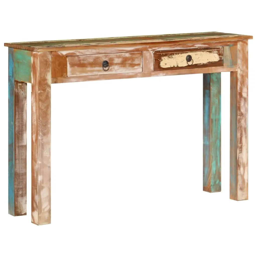Console Table Solid Reclaimed Wood 110x30x75 cm Brown Handmade Storage Drawers